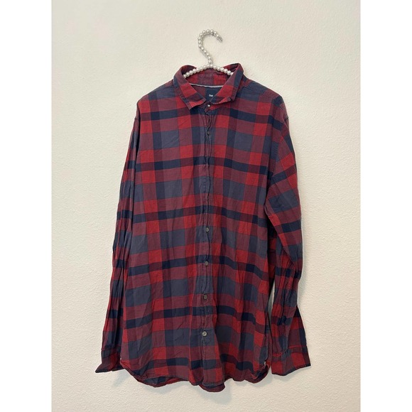GAP Other - Gap Men's Size XL Tall Red Gray Soft Cotton Casual Button Down Long Sleeve Shirt